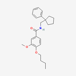 4-butoxy-3-methoxy-N-[(1-phenylcyclopentyl)methyl]benzamide