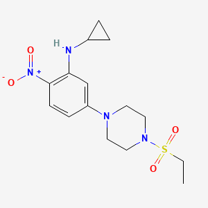 molecular formula C15H22N4O4S B3957465 N-cyclopropyl-5-[4-(ethylsulfonyl)-1-piperazinyl]-2-nitroaniline 