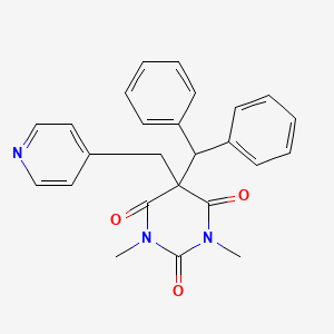 molecular formula C26H25N3O3 B3957471 5-(diphenylmethyl)-1,3-dimethyl-5-[2-(4-pyridinyl)ethyl]-2,4,6(1H,3H,5H)-pyrimidinetrione 