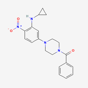 molecular formula C20H22N4O3 B3957478 5-(4-benzoyl-1-piperazinyl)-N-cyclopropyl-2-nitroaniline 