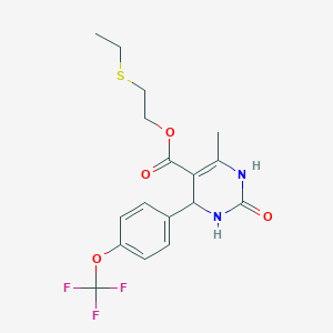 molecular formula C17H19F3N2O4S B3957495 2-(ethylthio)ethyl 6-methyl-2-oxo-4-[4-(trifluoromethoxy)phenyl]-1,2,3,4-tetrahydro-5-pyrimidinecarboxylate 