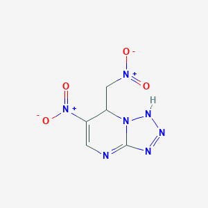 molecular formula C5H5N7O4 B395750 6-nitro-7-(nitromethyl)-1,7-dihydrotetrazolo[1,5-a]pyrimidine 