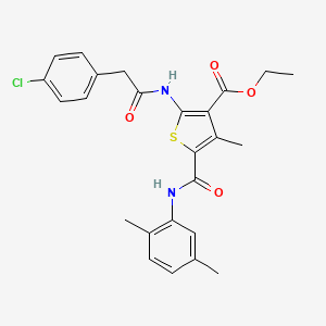 molecular formula C25H25ClN2O4S B3957501 ethyl 2-{[(4-chlorophenyl)acetyl]amino}-5-{[(2,5-dimethylphenyl)amino]carbonyl}-4-methyl-3-thiophenecarboxylate 