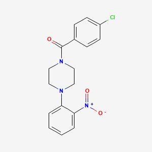 molecular formula C17H16ClN3O3 B3957506 1-(4-chlorobenzoyl)-4-(2-nitrophenyl)piperazine 