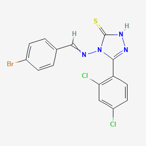 molecular formula C15H9BrCl2N4S B3957514 4-[(4-bromobenzylidene)amino]-5-(2,4-dichlorophenyl)-4H-1,2,4-triazole-3-thiol 