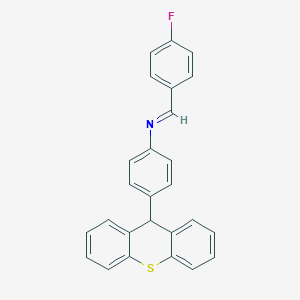 molecular formula C26H18FNS B395754 N-(4-fluorobenzylidene)-N-[4-(9H-thioxanthen-9-yl)phenyl]amine 