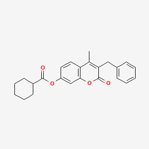 molecular formula C24H24O4 B3957540 3-benzyl-4-methyl-2-oxo-2H-chromen-7-yl cyclohexanecarboxylate 
