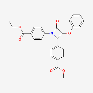 ethyl methyl 4,4'-(4-oxo-3-phenoxy-1,2-azetidinediyl)dibenzoate
