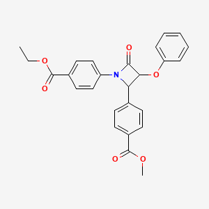 molecular formula C26H23NO6 B3957546 ethyl methyl 4,4'-(4-oxo-3-phenoxy-1,2-azetidinediyl)dibenzoate 