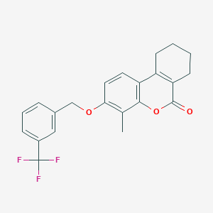 molecular formula C22H19F3O3 B3957554 4-methyl-3-{[3-(trifluoromethyl)benzyl]oxy}-7,8,9,10-tetrahydro-6H-benzo[c]chromen-6-one 