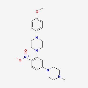 molecular formula C22H29N5O3 B3957558 1-(4-methoxyphenyl)-4-[5-(4-methyl-1-piperazinyl)-2-nitrophenyl]piperazine 