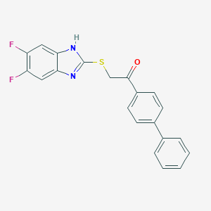 molecular formula C21H14F2N2OS B395758 1-[1,1'-biphenyl]-4-yl-2-[(5,6-difluoro-1H-benzimidazol-2-yl)sulfanyl]ethanone 