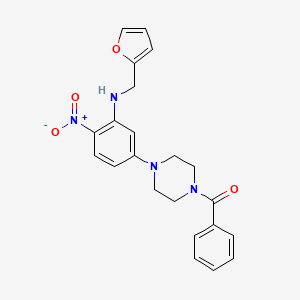 molecular formula C22H22N4O4 B3957588 5-(4-benzoyl-1-piperazinyl)-N-(2-furylmethyl)-2-nitroaniline 