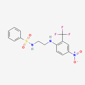 molecular formula C15H14F3N3O4S B3957594 N-(2-{[4-nitro-2-(trifluoromethyl)phenyl]amino}ethyl)benzenesulfonamide 