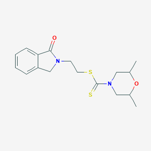 molecular formula C17H22N2O2S2 B395760 2-(1-oxo-1,3-dihydro-2H-isoindol-2-yl)ethyl 2,6-dimethyl-4-morpholinecarbodithioate 