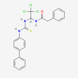 molecular formula C23H20Cl3N3OS B3957605 N-(1-{[(4-biphenylylamino)carbonothioyl]amino}-2,2,2-trichloroethyl)-2-phenylacetamide 