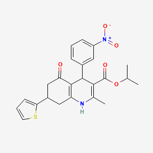 molecular formula C24H24N2O5S B3957625 isopropyl 2-methyl-4-(3-nitrophenyl)-5-oxo-7-(2-thienyl)-1,4,5,6,7,8-hexahydro-3-quinolinecarboxylate 