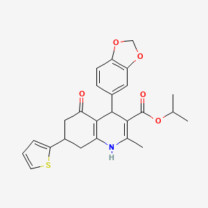 isopropyl 4-(1,3-benzodioxol-5-yl)-2-methyl-5-oxo-7-(2-thienyl)-1,4,5,6,7,8-hexahydro-3-quinolinecarboxylate