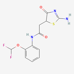 N-[2-(difluoromethoxy)phenyl]-2-(2-imino-4-oxo-1,3-thiazolidin-5-yl)acetamide