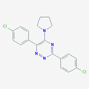 molecular formula C19H16Cl2N4 B395764 3,6-Bis(4-chlorophenyl)-5-(1-pyrrolidinyl)-1,2,4-triazine 
