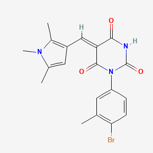molecular formula C19H18BrN3O3 B3957648 1-(4-bromo-3-methylphenyl)-5-[(1,2,5-trimethyl-1H-pyrrol-3-yl)methylene]-2,4,6(1H,3H,5H)-pyrimidinetrione 