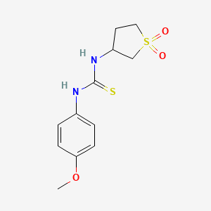molecular formula C12H16N2O3S2 B3957659 N-(1,1-dioxidotetrahydro-3-thienyl)-N'-(4-methoxyphenyl)thiourea 