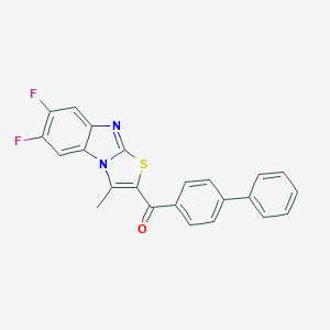 molecular formula C23H14F2N2OS B395766 [1,1'-Biphenyl]-4-yl(6,7-difluoro-3-methyl[1,3]thiazolo[3,2-a]benzimidazol-2-yl)methanone 