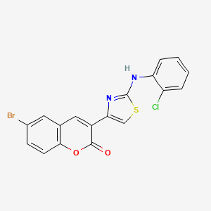 molecular formula C18H10BrClN2O2S B3957677 6-bromo-3-{2-[(2-chlorophenyl)amino]-1,3-thiazol-4-yl}-2H-chromen-2-one 