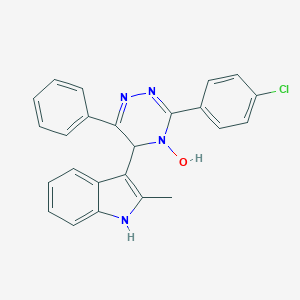 molecular formula C24H19ClN4O B395768 3-(4-chlorophenyl)-5-(2-methyl-1H-indol-3-yl)-6-phenyl-1,2,4-triazin-4(5H)-ol 