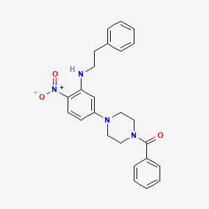 molecular formula C25H26N4O3 B3957699 5-(4-benzoyl-1-piperazinyl)-2-nitro-N-(2-phenylethyl)aniline 