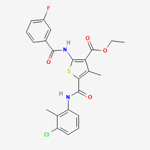 molecular formula C23H20ClFN2O4S B3957710 ethyl 5-{[(3-chloro-2-methylphenyl)amino]carbonyl}-2-[(3-fluorobenzoyl)amino]-4-methyl-3-thiophenecarboxylate 
