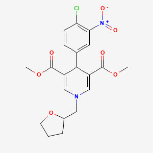 molecular formula C20H21ClN2O7 B3957717 dimethyl 4-(4-chloro-3-nitrophenyl)-1-(tetrahydro-2-furanylmethyl)-1,4-dihydro-3,5-pyridinedicarboxylate 