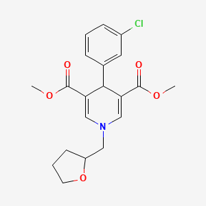 molecular formula C20H22ClNO5 B3957726 dimethyl 4-(3-chlorophenyl)-1-(tetrahydro-2-furanylmethyl)-1,4-dihydro-3,5-pyridinedicarboxylate 