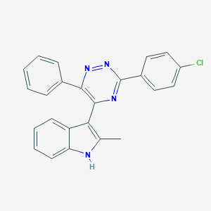 3-[3-(4-chlorophenyl)-6-phenyl-1,2,4-triazin-5-yl]-2-methyl-1H-indole
