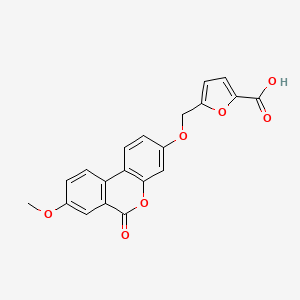 molecular formula C20H14O7 B3957759 5-{[(8-methoxy-6-oxo-6H-benzo[c]chromen-3-yl)oxy]methyl}-2-furoic acid 