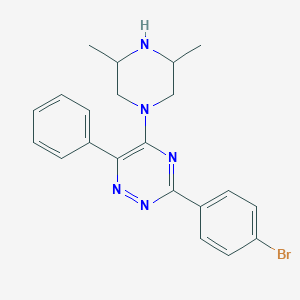 molecular formula C21H22BrN5 B395776 3-(4-Bromophenyl)-5-(3,5-dimethyl-1-piperazinyl)-6-phenyl-1,2,4-triazine 