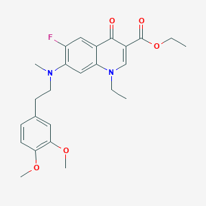 molecular formula C25H29FN2O5 B395777 Ethyl 7-[[2-(3,4-dimethoxyphenyl)ethyl](methyl)amino]-1-ethyl-6-fluoro-4-oxo-1,4-dihydro-3-quinolinecarboxylate 