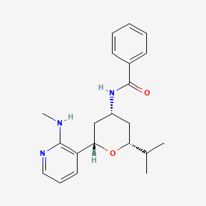 molecular formula C21H27N3O2 B3957772 N-{(2R*,4R*,6S*)-2-isopropyl-6-[2-(methylamino)pyridin-3-yl]tetrahydro-2H-pyran-4-yl}benzamide 