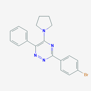 molecular formula C19H17BrN4 B395778 3-(4-Bromophenyl)-6-phenyl-5-(1-pyrrolidinyl)-1,2,4-triazine 