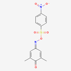 molecular formula C14H12N2O6S B3957787 2,6-dimethyl-4-({[(4-nitrophenyl)sulfonyl]oxy}imino)-2,5-cyclohexadien-1-one 