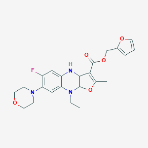 molecular formula C23H26FN3O5 B395779 2-Furylmethyl9-ethyl-6-fluoro-2-methyl-7-(4-morpholinyl)-3a,4,9,9a-tetrahydrofuro[2,3-b]quinoxaline-3-carboxylate 