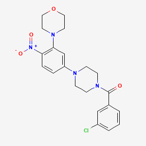 molecular formula C21H23ClN4O4 B3957793 4-{5-[4-(3-chlorobenzoyl)-1-piperazinyl]-2-nitrophenyl}morpholine 