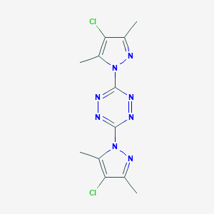 molecular formula C12H12Cl2N8 B395780 3,6-Bis(4-chloro-3,5-dimethyl-1H-pyrazole-1-yl)-1,2,4,5-tetrazine 