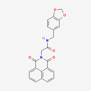 molecular formula C22H16N2O5 B3957812 N-(1,3-benzodioxol-5-ylmethyl)-2-(1,3-dioxo-1H-benzo[de]isoquinolin-2(3H)-yl)acetamide 