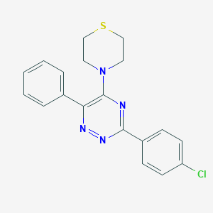 molecular formula C19H17ClN4S B395782 3-(4-Chlorophenyl)-6-phenyl-5-(4-thiomorpholinyl)-1,2,4-triazine 