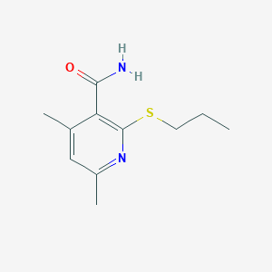 molecular formula C11H16N2OS B3957820 4,6-dimethyl-2-(propylthio)nicotinamide 