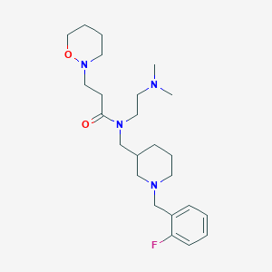 molecular formula C24H39FN4O2 B3957827 N-[2-(dimethylamino)ethyl]-N-{[1-(2-fluorobenzyl)-3-piperidinyl]methyl}-3-(1,2-oxazinan-2-yl)propanamide 