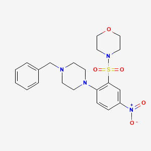 molecular formula C21H26N4O5S B3957833 4-{[2-(4-benzyl-1-piperazinyl)-5-nitrophenyl]sulfonyl}morpholine 