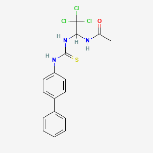 molecular formula C17H16Cl3N3OS B3957844 N-(1-{[(4-biphenylylamino)carbonothioyl]amino}-2,2,2-trichloroethyl)acetamide 