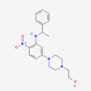 molecular formula C20H26N4O3 B3957860 2-(4-{4-nitro-3-[(1-phenylethyl)amino]phenyl}-1-piperazinyl)ethanol 